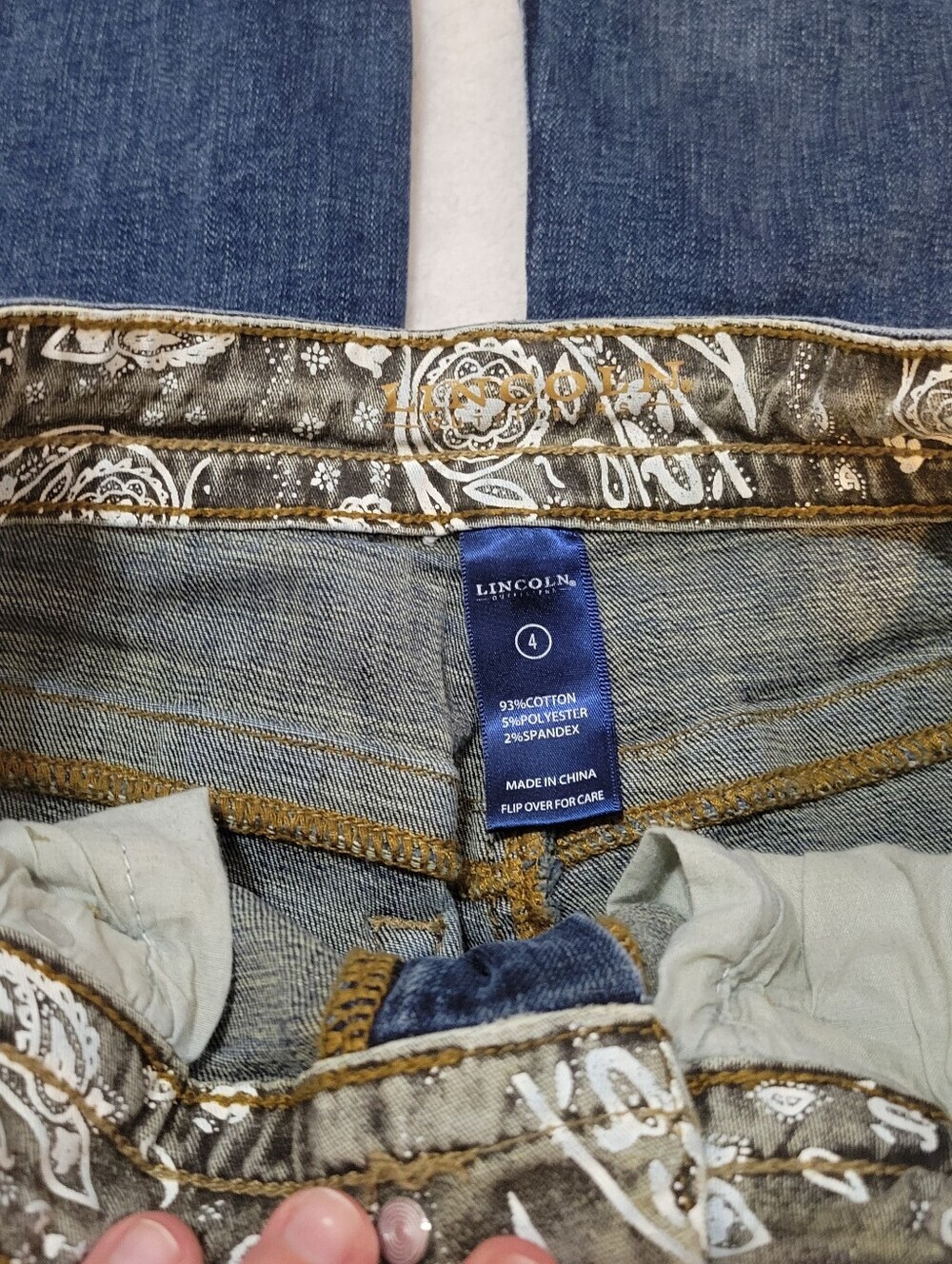 Lincoln Outfitters Dark Wash Bootcut Flare Jeans With Boho Hippie Detailing Sz 4 - Picture 3 of 6